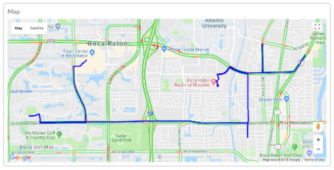 Optimized Route Around Boca